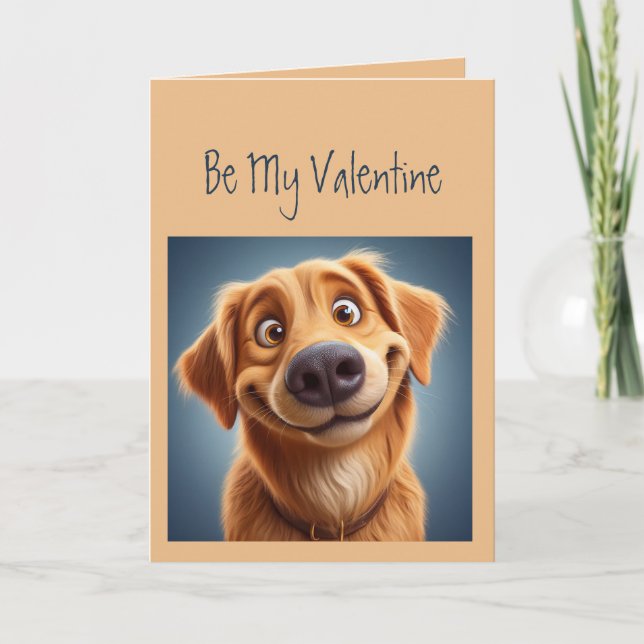 I love you Goofy in Love Dog Hearts Card (Front)