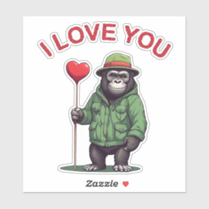 I Love You - Gorillagruß mit Herz und Liebe