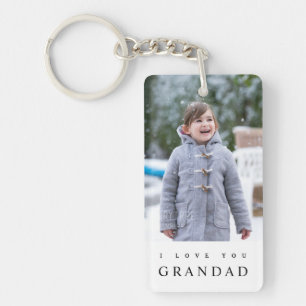 I Love You Grandad Modern 2 Photo  Key Ring