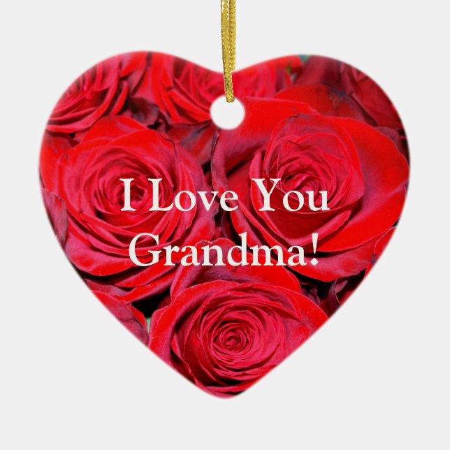 I Love You Grandma Ceramic Tree Decoration (Front)