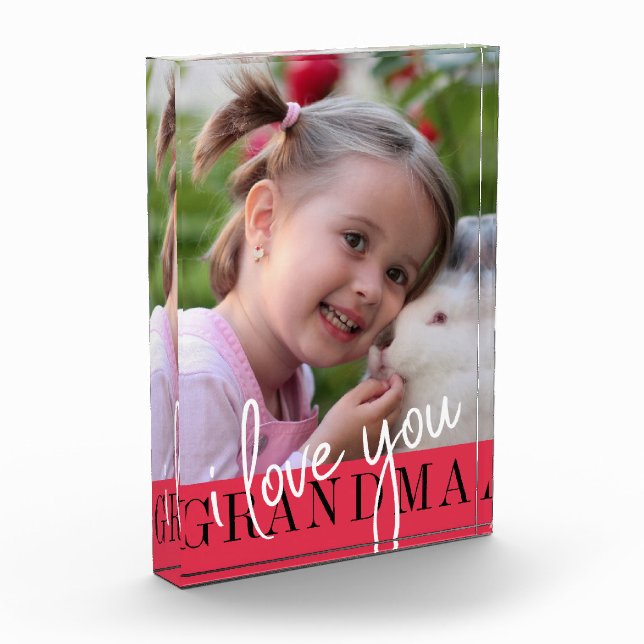 I Love You Grandma Custom Photo Block (Left)