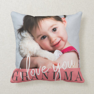 I Love You Grandma Custom Photo Cushion