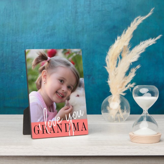 I Love You Grandma Custom Photo Plaque (Side)