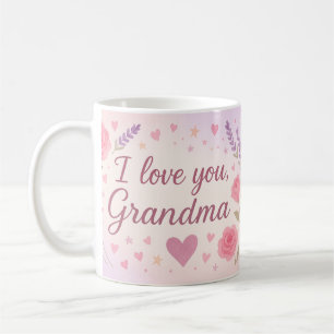 I Love You Grandma Gift – Floral Gift Design Coffee Mug