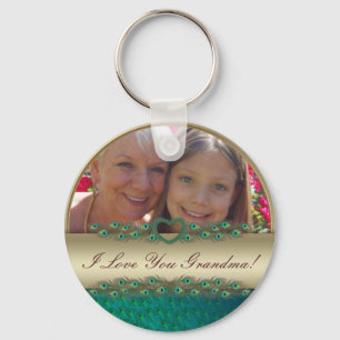 I love you Grandma photo frame & text keychains