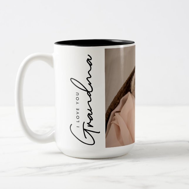 I love you Grandma Photo from baby Two-Tone Coffee Mug (Left)