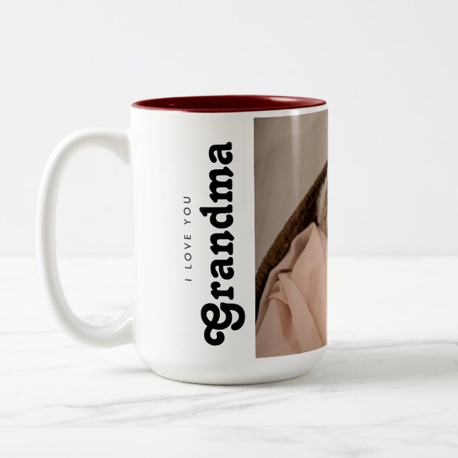 I love you Grandma Photo from baby Two-Tone Coffee Mug (Left)