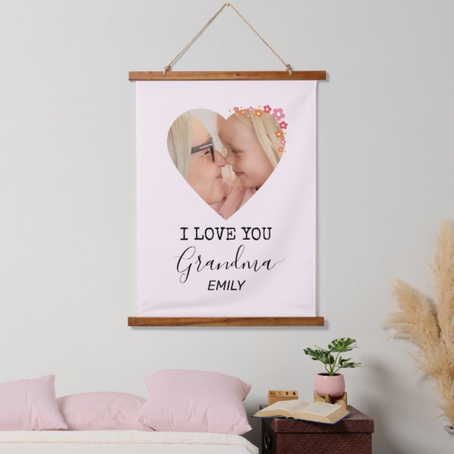 I Love You Grandma | Wood Topped Wall Tapestry (Bedroom)