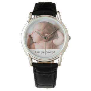 I love you grandpa custom baby photo father's day watch