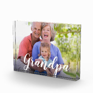 I Love You Grandpa Custom Photo Block