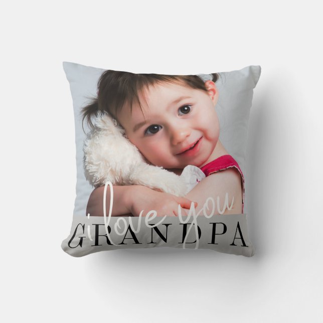 I Love You Grandpa Custom Photo Cushion (Front)