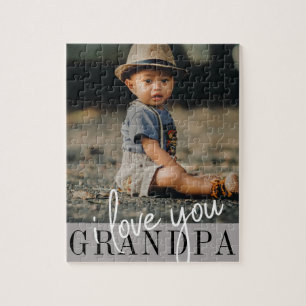 I Love You Grandpa Custom Photo Jigsaw Puzzle