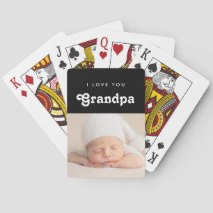 I love you Grandpa custom photo Playing Cards