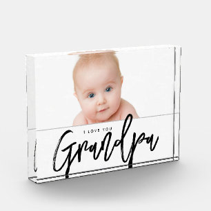 I love you Grandpa Grandchild photo Block