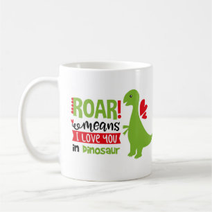 "I love you" green dinosaur child's race Coffee Mug