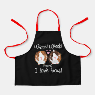 I Love You Guinea Pig Cavy Roddent Apron