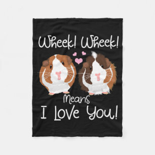 I Love You Guinea Pig Cavy Roddent Fleece Blanket