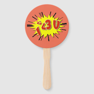 I love you hand fan