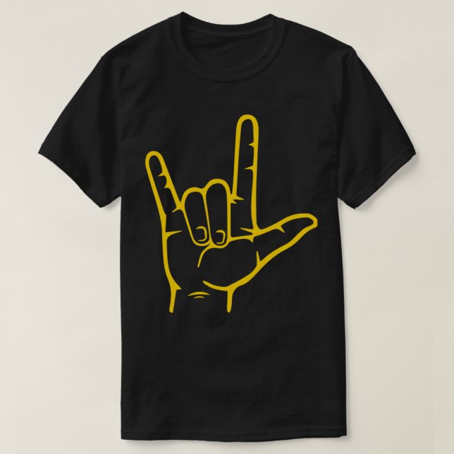 I Love You Hand Sign American Sign Language 11 T-Shirt (Design Front)