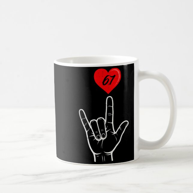 I Love You Hand Sign Asl Heart 67 Women Kids Men V Coffee Mug (Right)