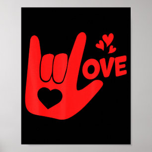 I Love You Hand Sign Asl Valentine' Day Funny Wome