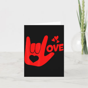 I Love You Hand Sign Asl Valentine Day Funny Wome Card