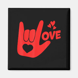 I Love You Hand Sign Asl Valentine' Day Funny Wome Magnet