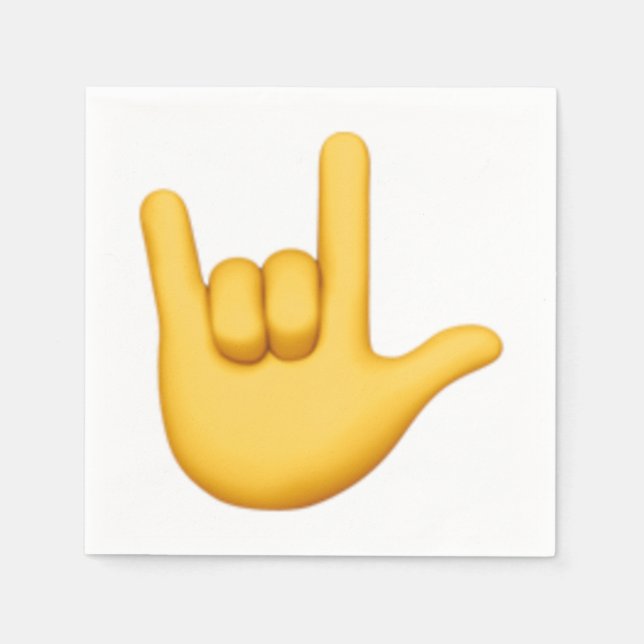 I Love You Hand Sign - Emoji Napkin (Front)