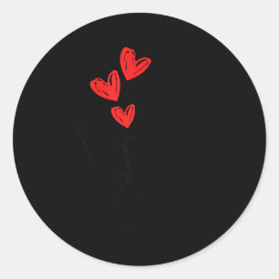 I-love You Hand Sign Heart Women Girls Valentines  Classic Round Sticker