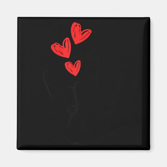 I-love You Hand Sign Heart Women Girls Valentines  Magnet (Front)