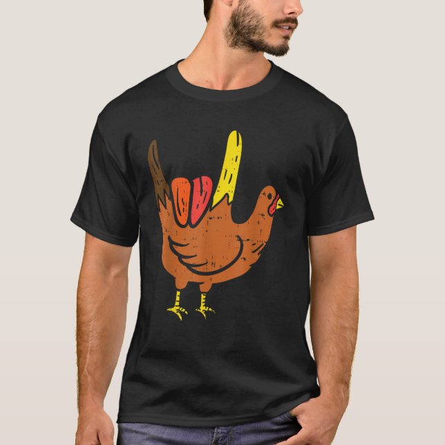 I Love You Hand Sign Turkey Cool ILY ASL Thanksgiv T-Shirt (Front)