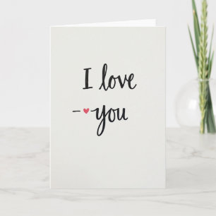 I Love You Handwritten Card