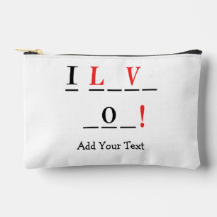 I Love You-Hangman Style by Shirley Taylor Accessory Pouch