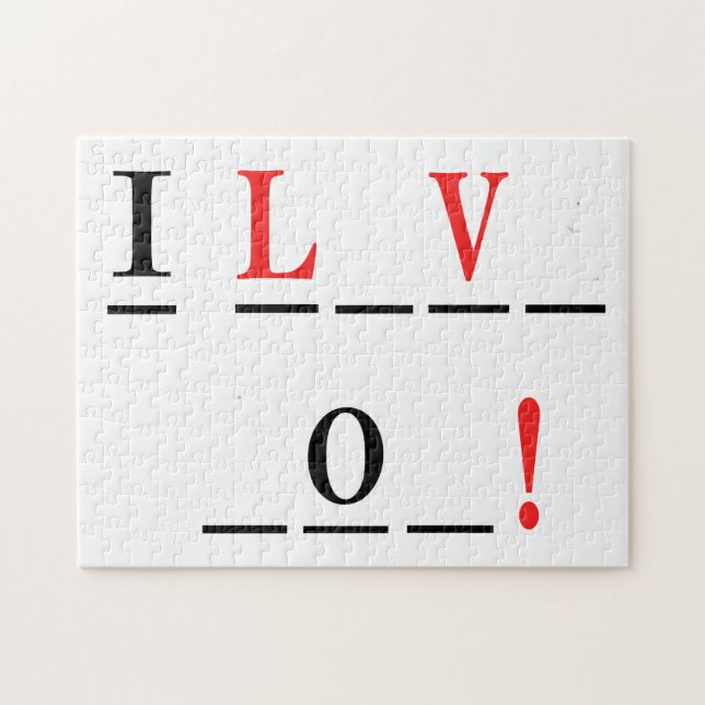 I Love You-Hangman Style by Shirley Taylor Jigsaw Puzzle (Horizontal)
