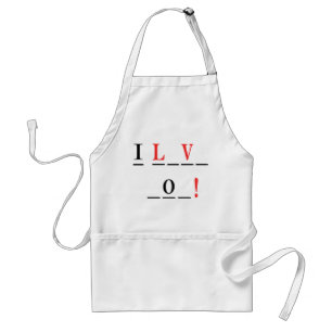 I Love You-Hangman Style by Shirley Taylor Standard Apron