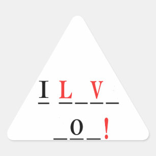 I Love You-Hangman Style by Shirley Taylor Triangle Sticker