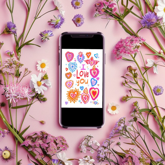 I LOVE YOU Happy Valentine Bright Whimsical Hearts Card (I LOVE YOU Happy Valentine Bright Whimsical Hearts Card
Digital DOwnload)