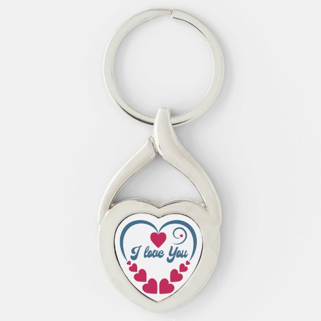 I Love You. Happy Valentine Day Gift Key Ring (Front)