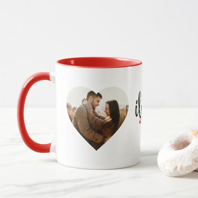 I Love You | Happy Valentine's Day Modern Mug (With Donut)