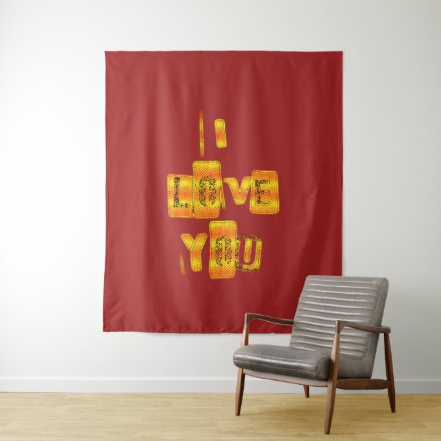 I Love You Happy Valentine's Day Tapestry (In Situ)