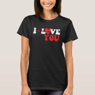 I love you heart beat love story valentine s day c T-Shirt