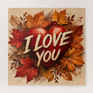 I Love You Heart Design Jigsaw Puzzle