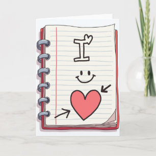 I Love You Heart Doodle Card