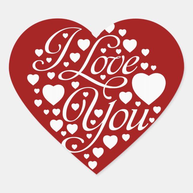I Love You Heart Heart Sticker (Front)
