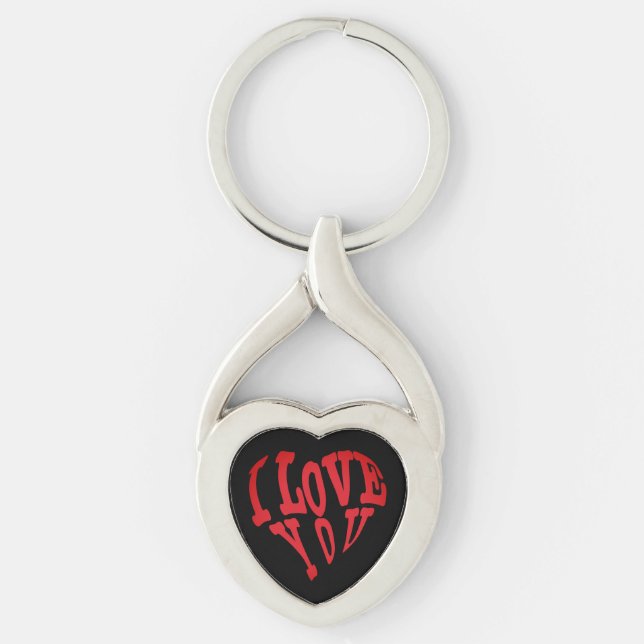 I Love You Heart Key Ring (Front)