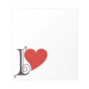 I LOVE YOU - Heart Notepad