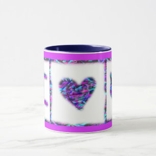 I Love You Heart Purple Pink Blue Mug