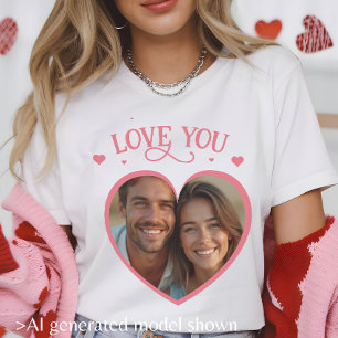 I Love You Heart Romantic Photo women T-Shirt