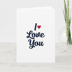 I Love You Heart Script Card
