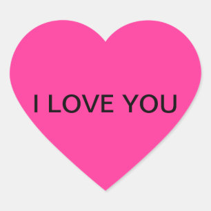 "I LOVE YOU" Heart Shaped Sticker